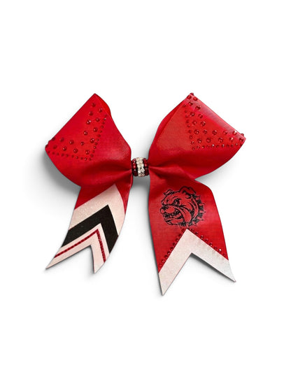 Red White Black Rhinestone Cheer Bow