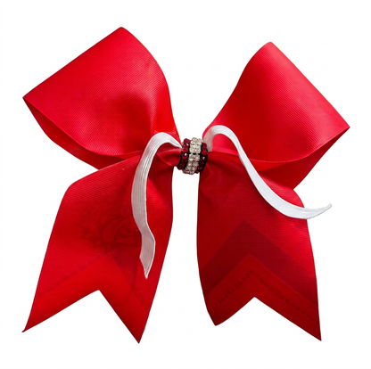 Red White Black Rhinestone Cheer Bow