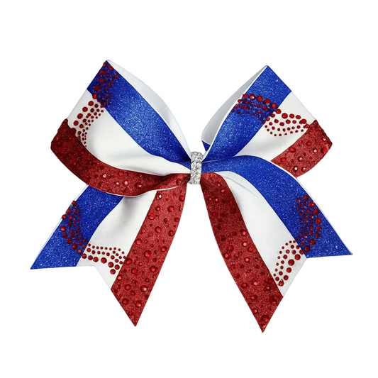 Red White & Blue Cheer Comp Bow