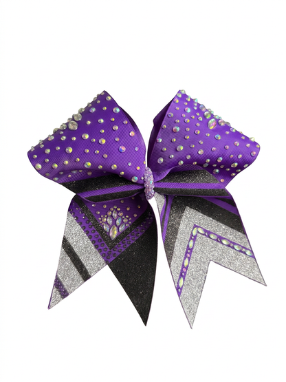 Purple Glitter Cheer Bow