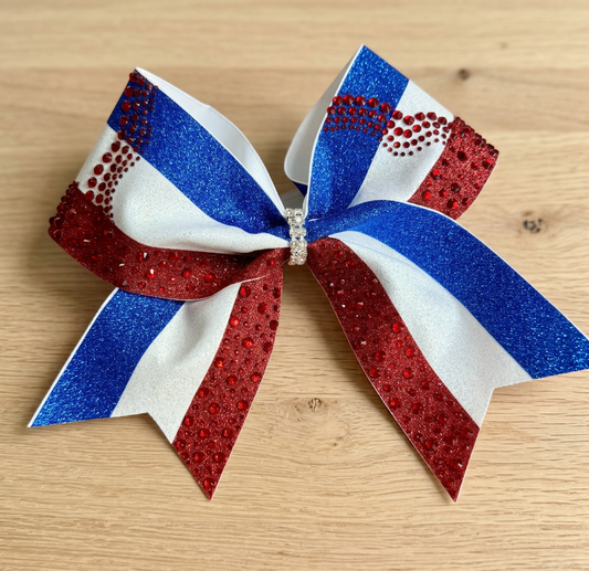 Red White & Blue Cheer Comp Bow